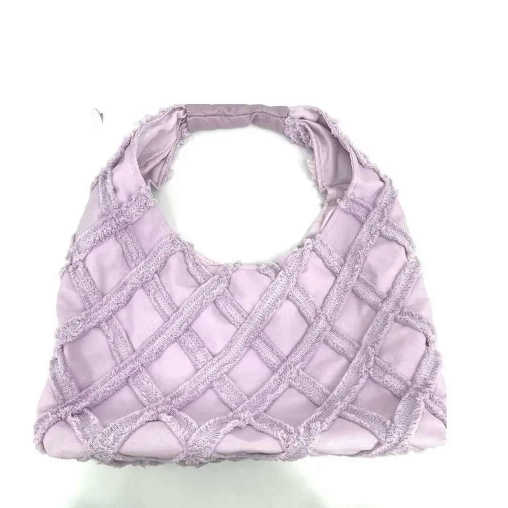 Urban Expressions Lavender Barbuda Cotton Fringe Hobo Bag NWOT